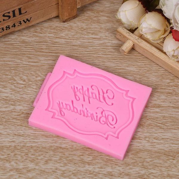 Hot Bar Dining Happy Birthday Letter silicone mold for chocolate fondant cake decor and cupcake tools SN4875