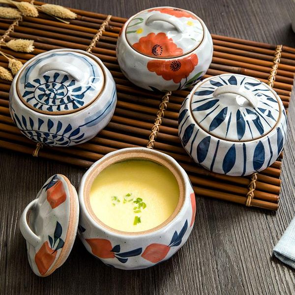 Japanese ceramic stew pot with lid, steam-resistant, waterproof, heatproof liner, compact model LB70105