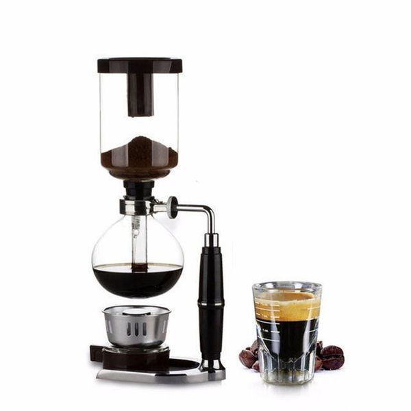 Japanese-style 3/5 cup siphon coffee maker with vacuum filter and drip kettle