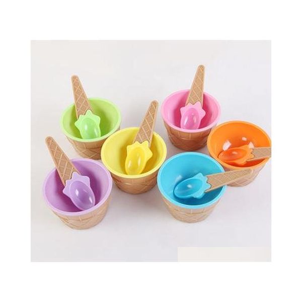 Kids' ice cream bowl set with spoons, perfect gift for children and couples