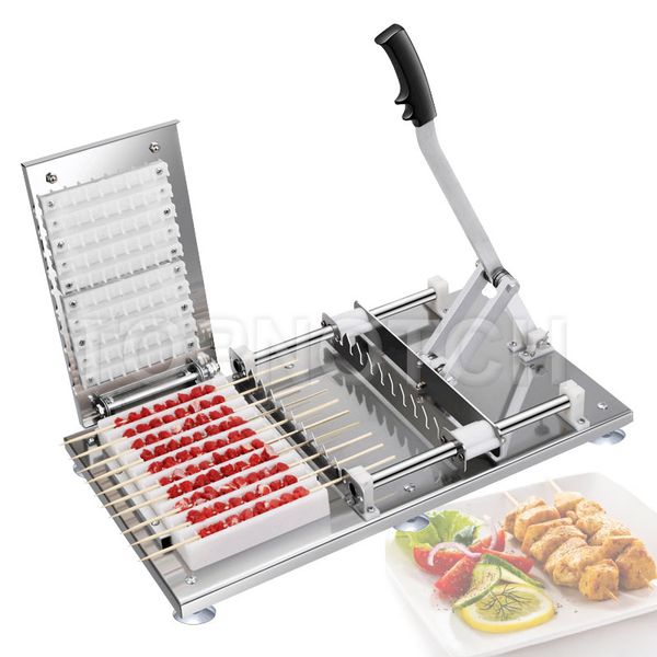 Kitchen-grade beef and mutton skewering tool for BBQ preparation