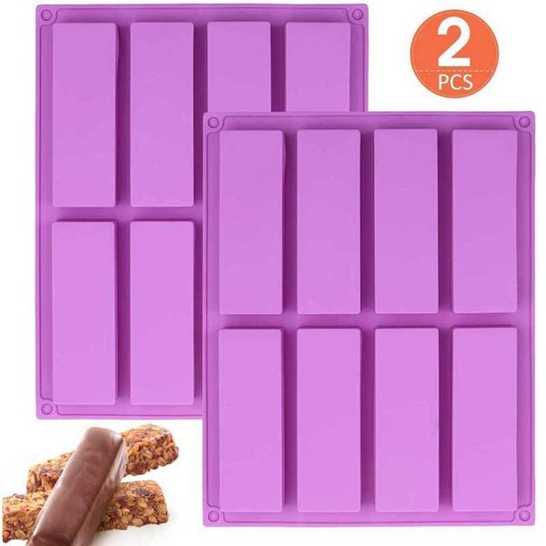 Large silicone rectangle mold for crafting cereal bars, handmade soaps, chocolates, and baking pastries