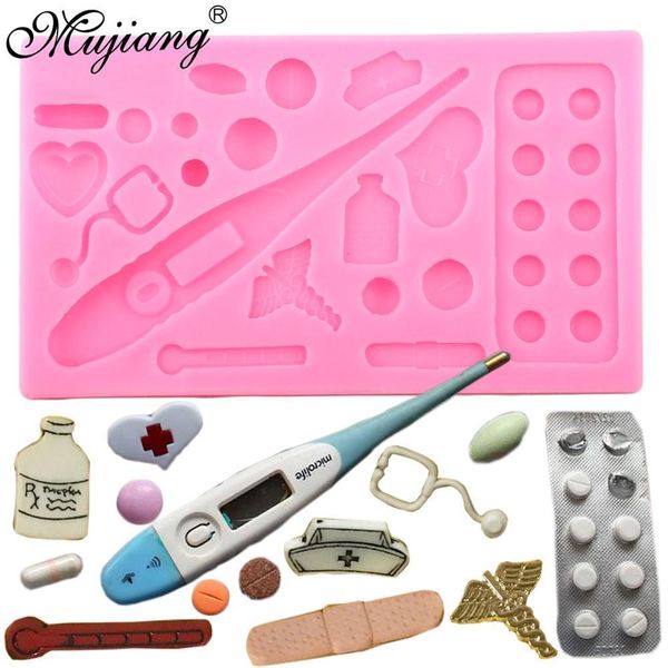 Medical silicone molds for cake decorating, fondant, candy, clay, and chocolate crafting, ideal for DIY cupcake toppers and sweet treats