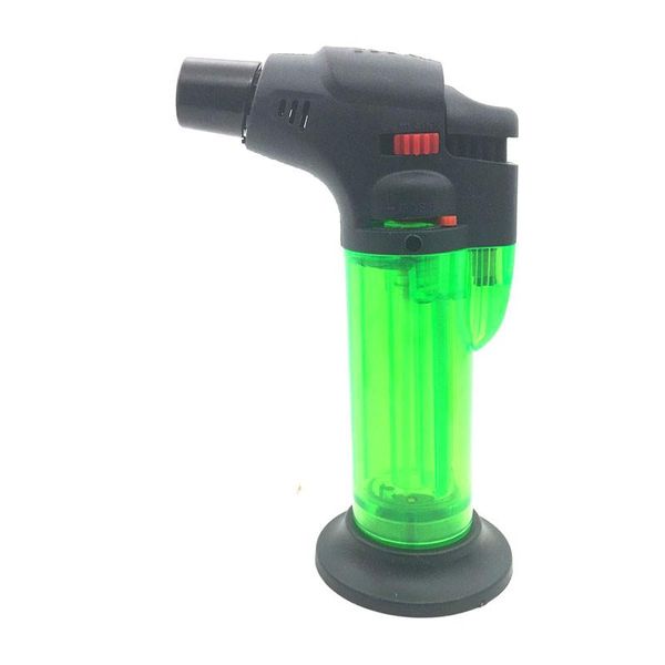 Metal 1300C butane torch lighter with windproof jet flames for cigars and kitchen use