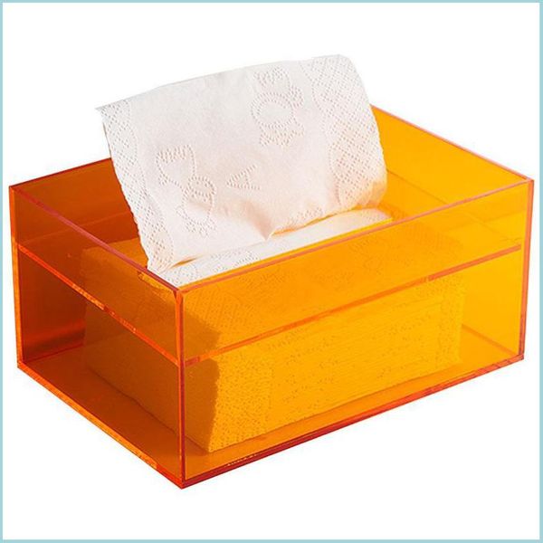 Modern acrylic tissue box and napkin holder for kitchen and home organization