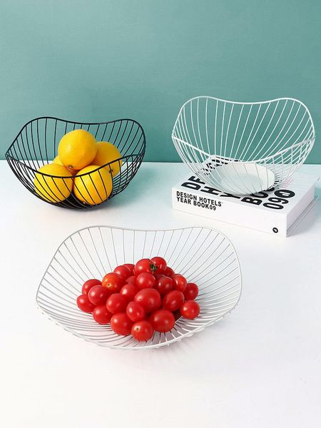 Modern Nordic-style metal fruit bowl for snacks and dry fruits, crafted from iron with baby-friendly design