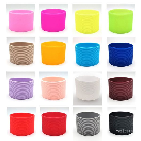 Multi-color non-slip silicone cup sleeve for heat insulation and secure grip on mugs and drinkware