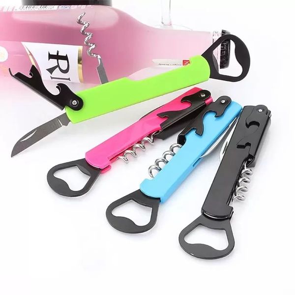 Multifunctional beer opener with stainless steel corkscrew for wine and bar use