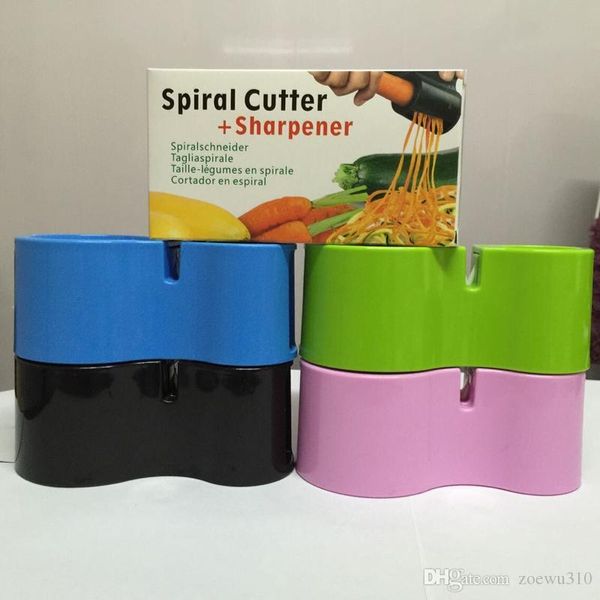 Multifunctional spiral grater with sharpener, a 2-in-1 vegetable peeler and cutter kitchen gadget