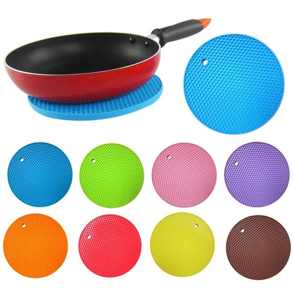 Multipurpose round silicone mat with non-slip surface, heat resistant for coasters, placemats, and pot holders