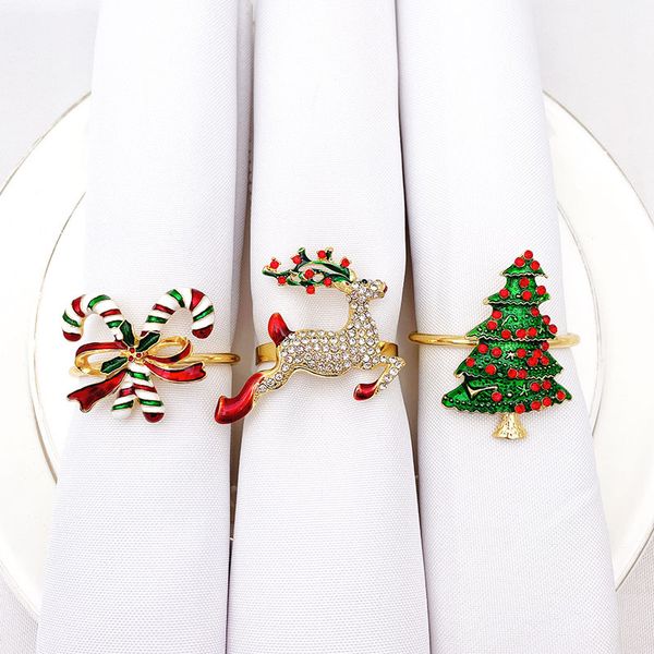 Napkin Rings Creative Christmas Ring Xmas Tree Jingling Bell Santa Claus Crutch Elk Snowman Merry 2022 Supplies Drop Delivery Smtha

Rewritten:
Festive napkin rings featuring Christmas designs with jingling bells, Santa, snowmen, and holiday motifs for 2022 celebrations and gifting