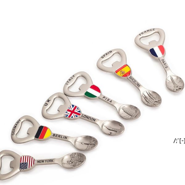 National Metal Bottle Opener Portable Travel Commemorative Multifunctional Corkscrew Home Decoration Fridge Magnet DWA10745