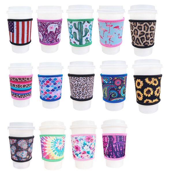 Neoprene 4mm thick heat-resistant reusable sleeves for 12oz-24oz hot coffee and tea cups