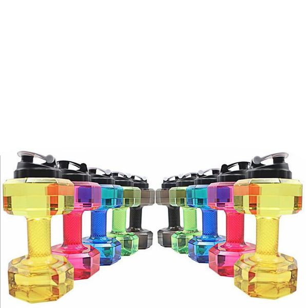 New 2.2L creative dumbbell-shaped sports water bottle for gym, BPA-free