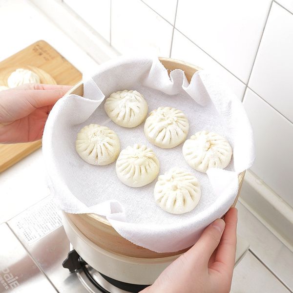 New reusable cotton steamer cloth for baking bread buns, kitchen bakeware liners, and steamer tools yq01451