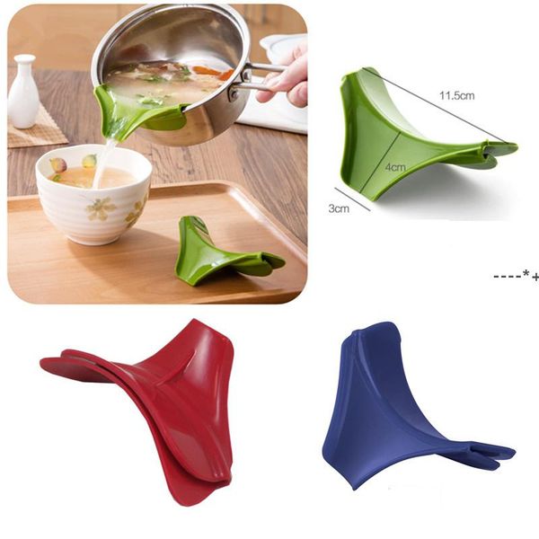 NEW Silicone Pot Strainer with Spill-Proof Funnel for Baking and Cooking