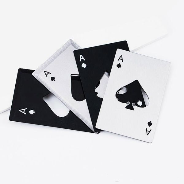 New sleek black beer opener featuring a poker card spade design, perfect for bars and kitchens