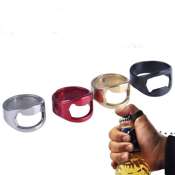 New stylish finger ring bottle opener in vibrant stainless steel for beer and bar use