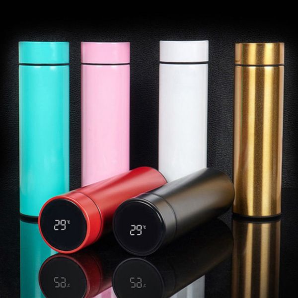 New-Fashion Smart Mug Water Bottle Temperature Display Vacuum Stainless Steel Kettle Thermo Cup With LCD Touch Screen Gift Bottles DBC VT111