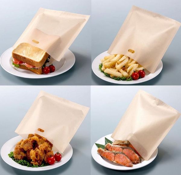 Non-stick reusable toaster bags for sandwiches and fries, heat-resistant kitchen accessories and cooking gadgets