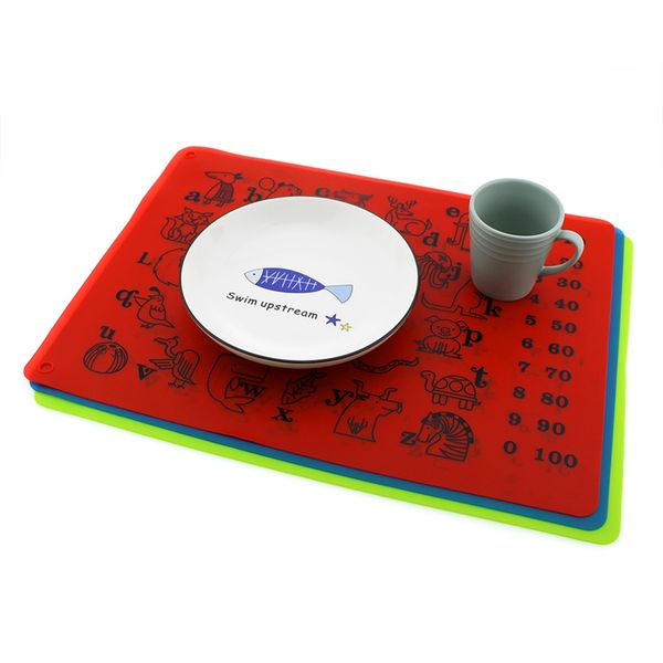 Non-stick silicone baking mat for kitchen and pastry use, doubles as a kid's placemat and coaster