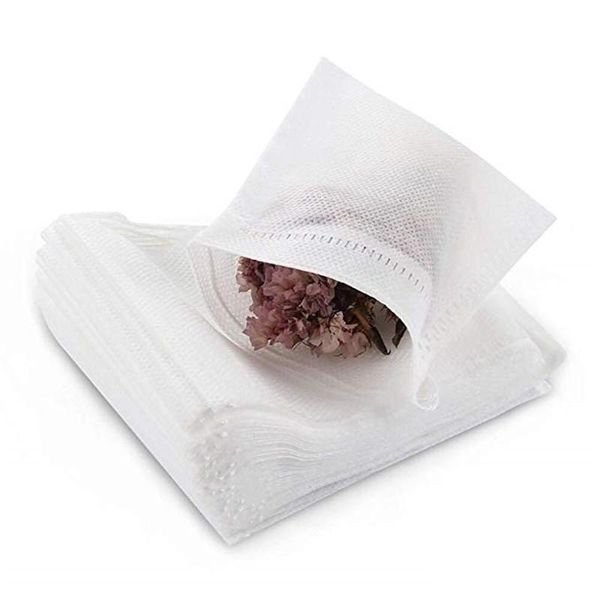Non-woven disposable tea filter bags with strings for loose leaf brewing