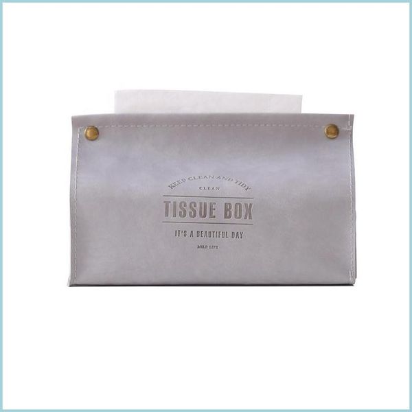 Nordic leather tissue box and napkin holder for home or office decor