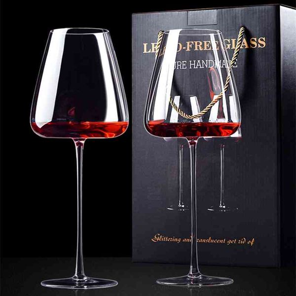 Northern European oversized crystal wine goblets, lead-free couple cups for weddings and birthdays, presented in a gift box