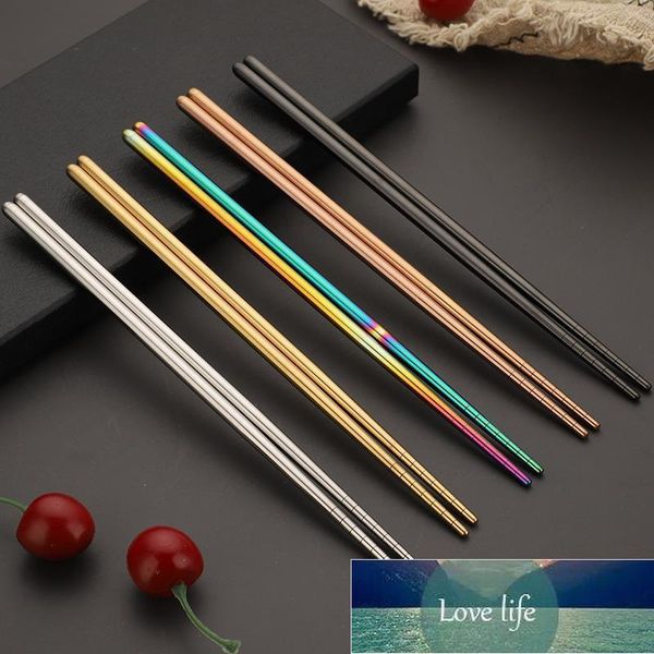 Pair Stainless Steel Chopsticks - Durable Metal Tableware in Silver, Gold & Multicolor for Sushi - Factory Direct Pricing with Expert Design Quality