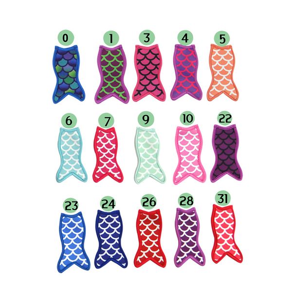 Popsicle sleeve tools featuring a mermaid tail design, reusable ice covers for protecting healthy snacks like yogurt bars and fruit popsicles