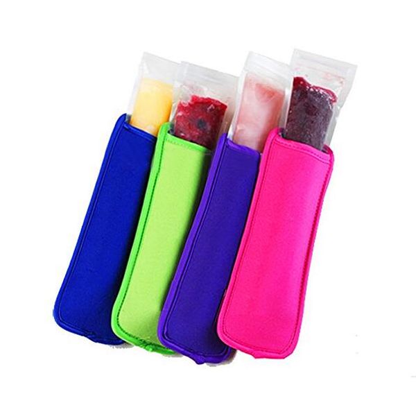 Popsicle sleeves for kids' summer treats, 8x16cm freezer pop holders in 21 colors, available now