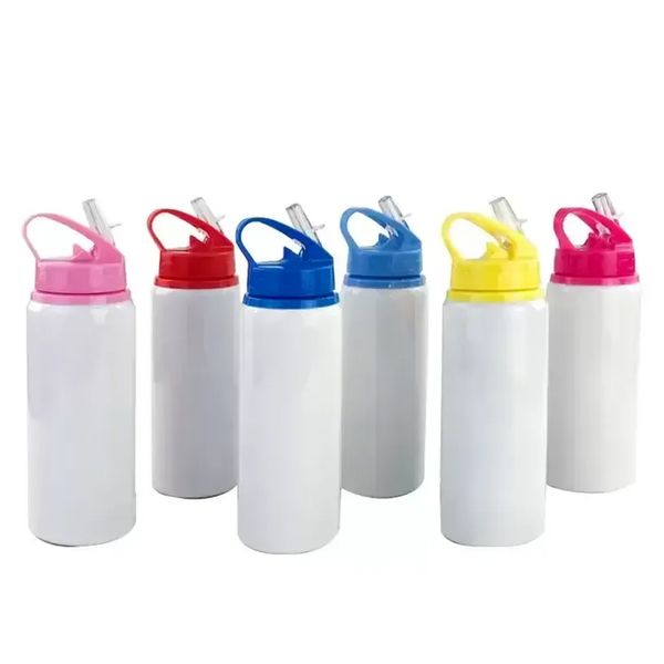 Portable 600ml DIY sublimation sippy cups, 20oz kids' sport tumbler with straw and lid, aluminum drinking mug FY5406 sxau