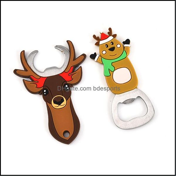 Portable festive bottle opener with fun stainless steel design for home and kitchen use, shipped in 2021
