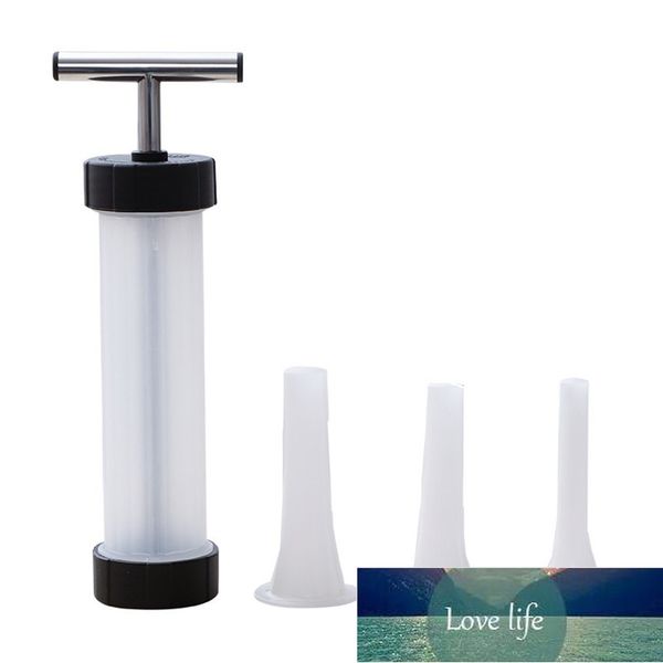 Portable hand-operated sausage filler machine for making meat sausages