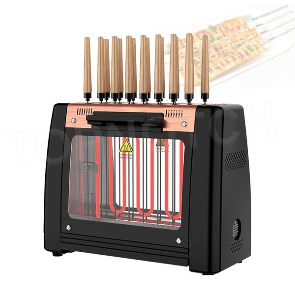 Portable smokeless electric BBQ grill for home use with rotating skewers, 220V