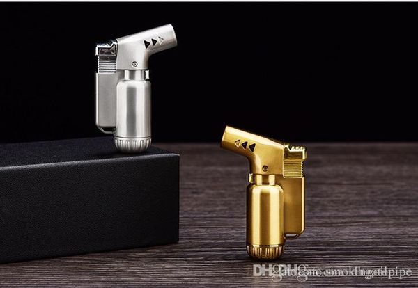 Portable windproof butane lighter with refillable jet flame and cigar punch feature