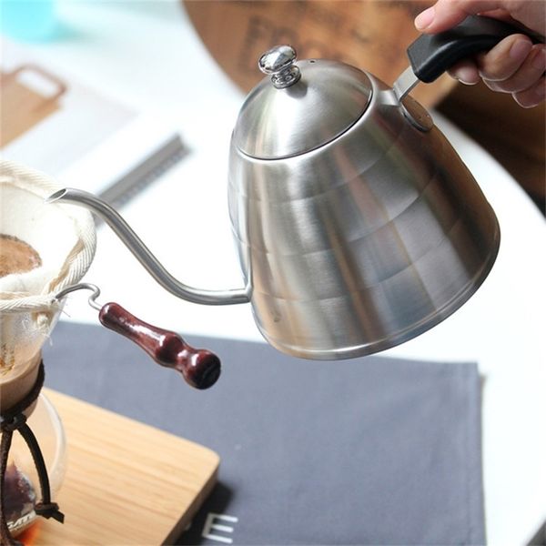 Premium stainless steel gooseneck kettle for coffee and tea, compatible with induction cooktops