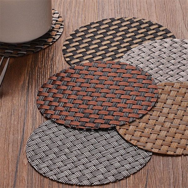 PVC coaster heat-resistant cup mats for coffee tables and kitchen use, protecting surfaces from hot items