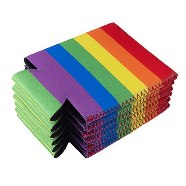Rainbow Neoprene Insulated Sleeve for Beverage Cans and Bottles