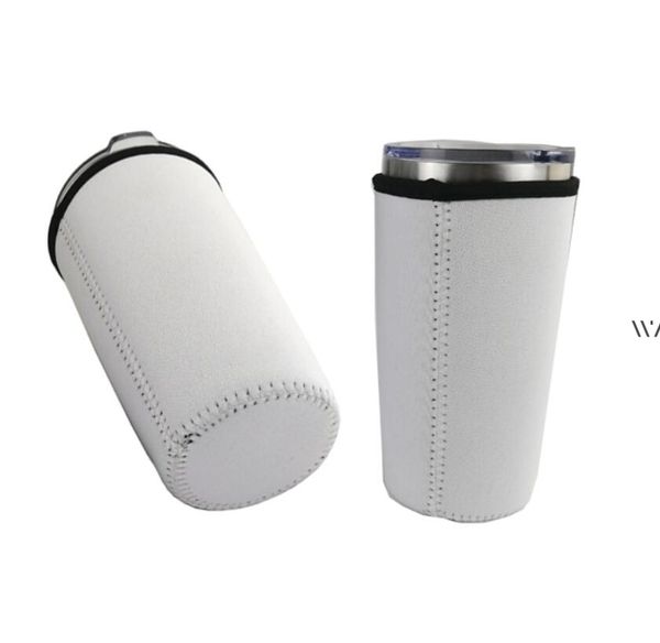 Reusable neoprene coffee cup sleeves with sublimation blanks for iced drinks and mug covers featuring handles