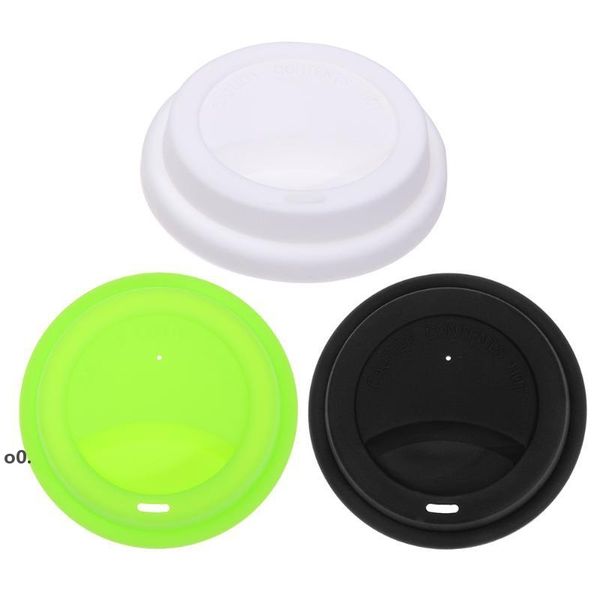 Reusable silicone lid for porcelain coffee mugs, preventing spills on milk tea cups with secure sealing