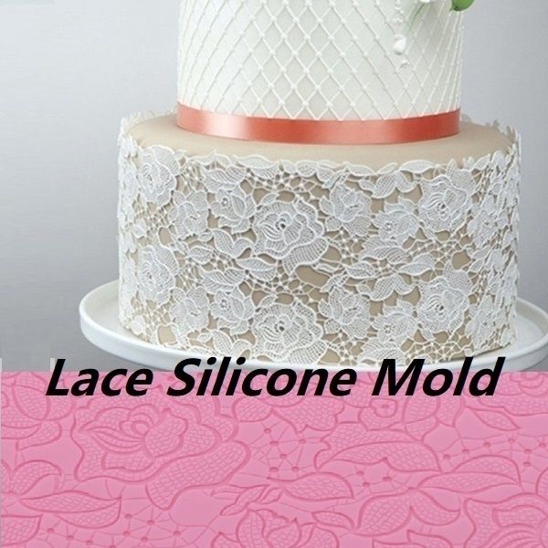 Rose silicone lace mold for fondant, chocolate, and cake decoration