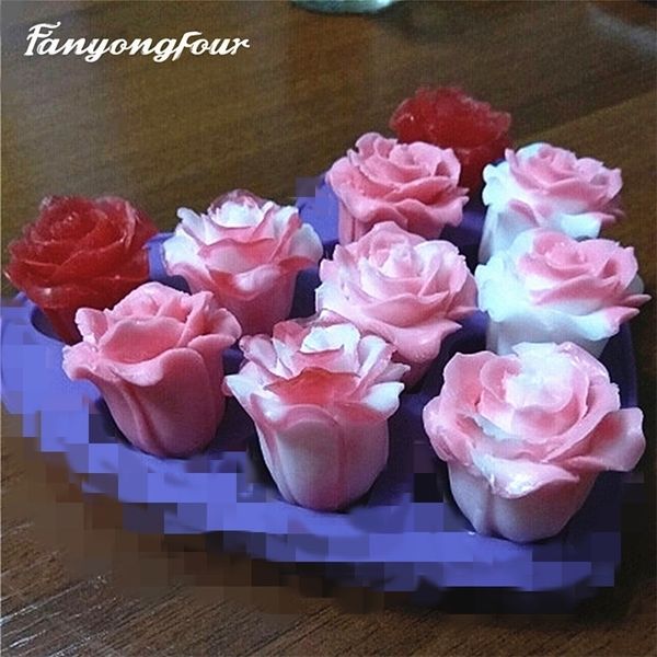 Rose-shaped silicone mold for DIY chocolate, plaster, candle, soap, and candy crafting