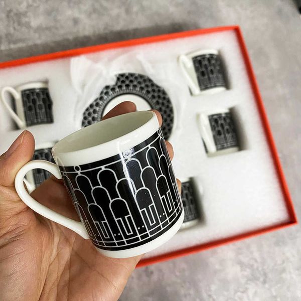 Set of 6 insulated 80ml ceramic espresso mugs with double walls, dishwasher safe for tea and coffee