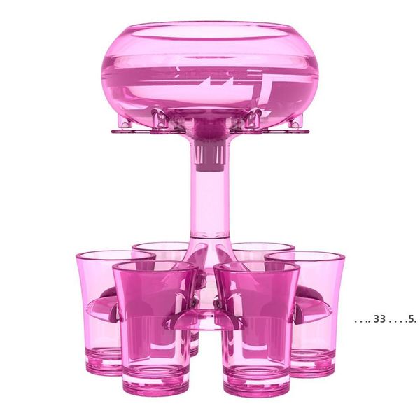 Set of 6 transparent shot glasses with a holder, perfect for bar tools and party wine glass supplies