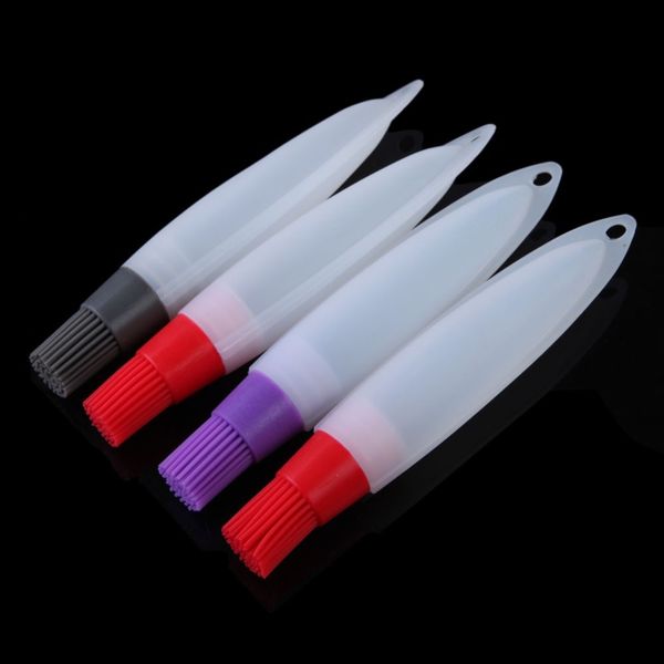 Silicone BBQ oil brush pen with tube, 11.5x3.5cm, for kitchen baking, cakes, bread, and pastry