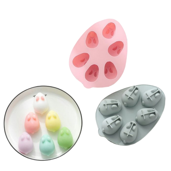 Silicone rabbit-shaped cake molds for baking candies, DIY soap, and pastry tools in animal designs