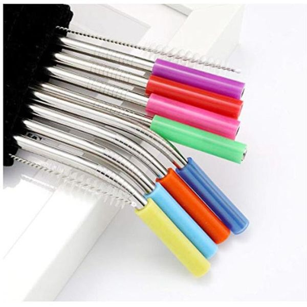 Silicone tips for 6mm stainless steel straws, protective covers for drinking straws