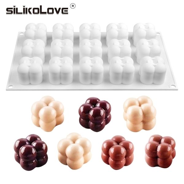 SILIKOLOVE 3D silicone chocolate molds with 15 cavities for truffles, jelly puddings, and stackable ball-shaped treats