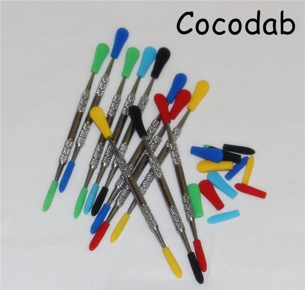 Silver electronic cigarette wax dab tool for dry herb and concentrate rigs